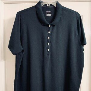 Merona Brand Women's Black Polo Shirt, Size 4X